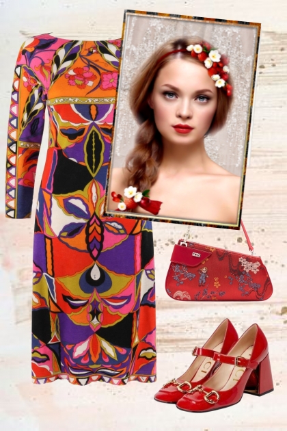 Dress with graphic print- Fashion set