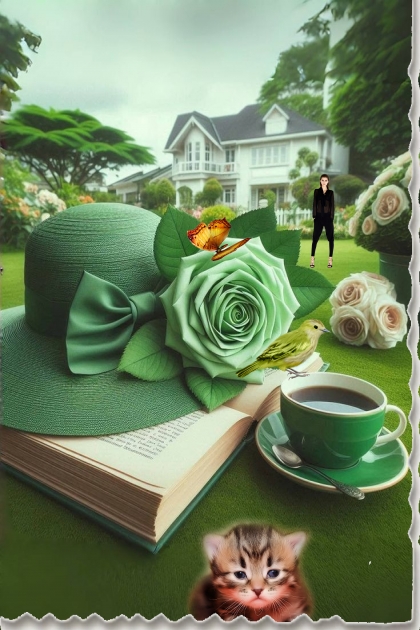 A cup of coffee in the garden