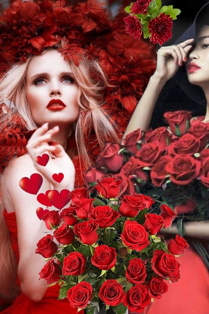 Red roses for two girls