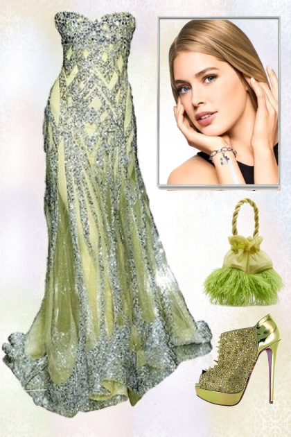 Light green dress with sequins