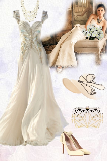 Wedding dress with a low cut