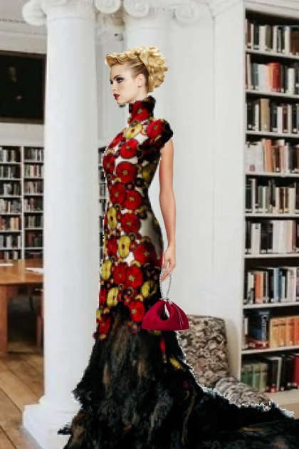 Sophisticated red and black dress