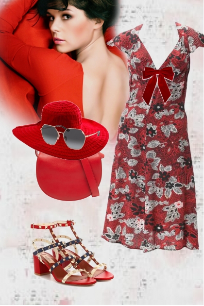 Red dress with a print