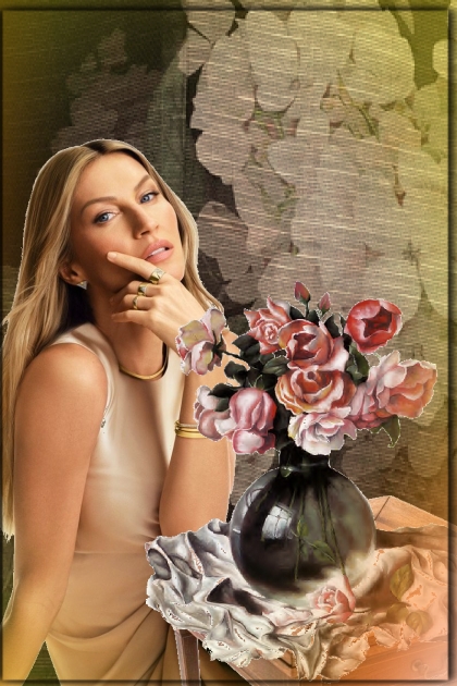 Girl with roses