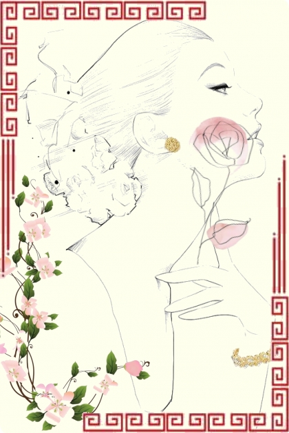 Sketch with a flower