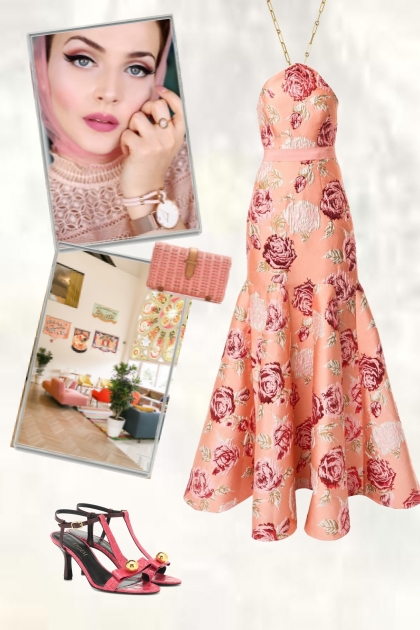 Pink dress with flower print
