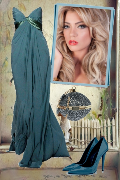 Elegant outfit in sea blue