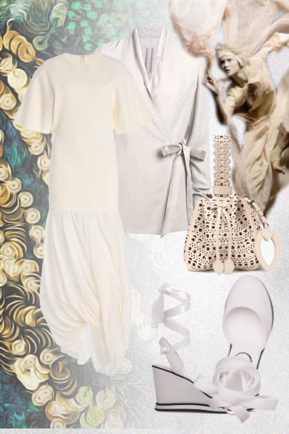 White dress with a jacket
