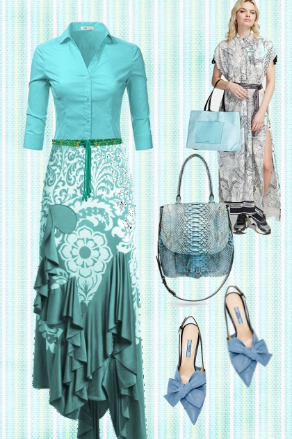 Turquoise and green