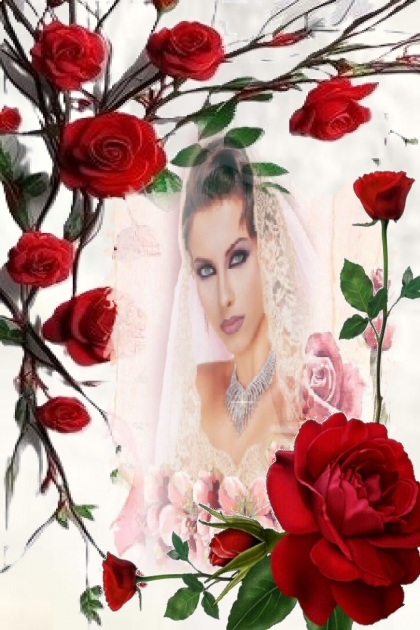 Frame of red roses