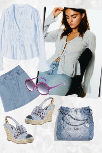 Romantic blue blouse