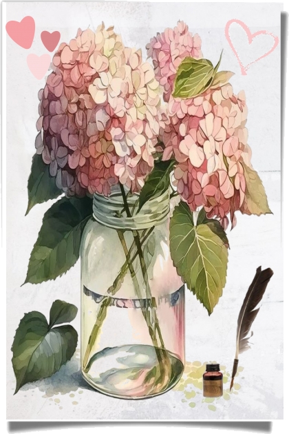 Pink hydrangeas