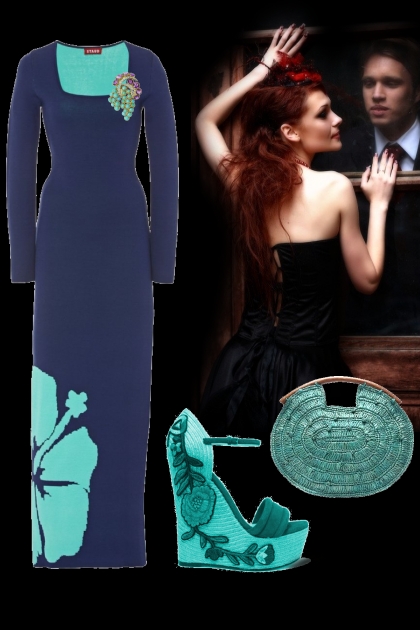 Black with turquoise accents