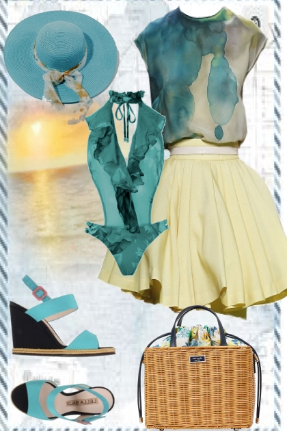 Beack outfit with a batik blouse