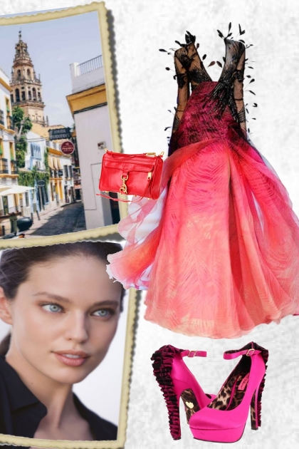 Extravagant in black and bright pink