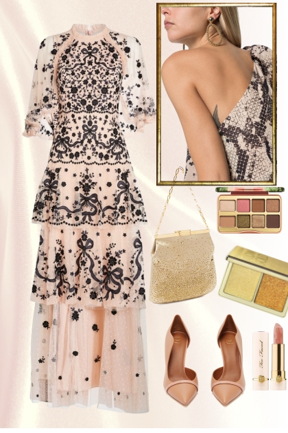 Lace dress with embroidery