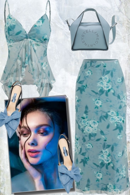 Turquoise with flowers