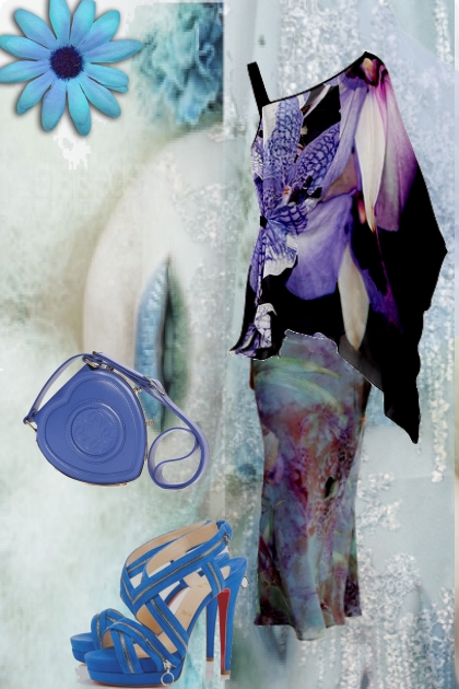 Shades of blue in summer outfit