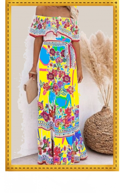 Bright manycoloured summer dress