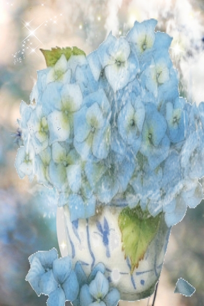 Blue hydrangea- Modna kombinacija