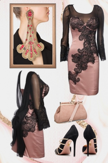 Dress with lace trimming