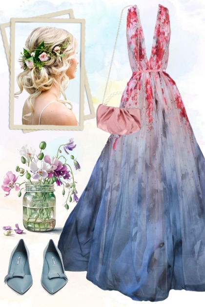 Pink and blue tinted dress