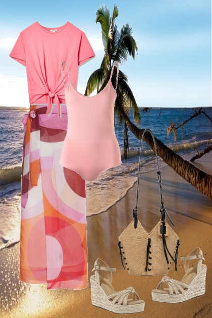Pink beach outfit