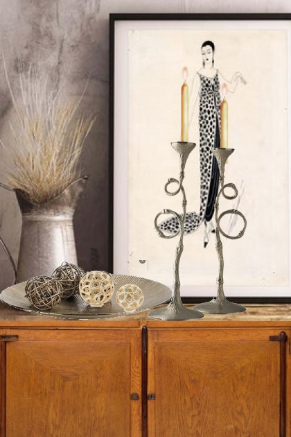 Console with candles
