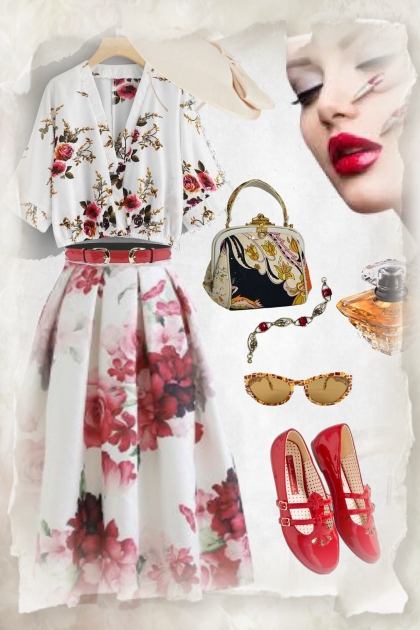 Red roses pattern- Fashion set