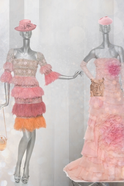 Evening outfits in peach colour