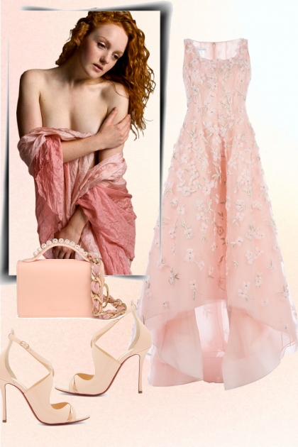 Peach lace dress
