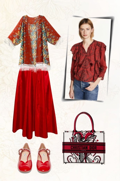 Folk style in red