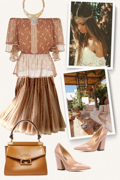 Carmen blouse in ochre