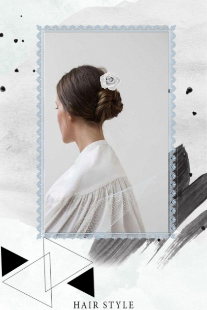 Hairdress with a white rose