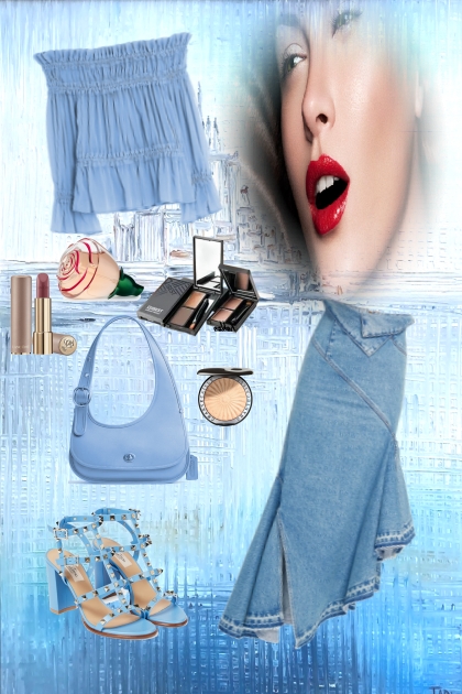 Blue Carmen blouse