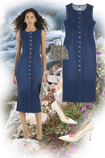 Sleeveless denim dress