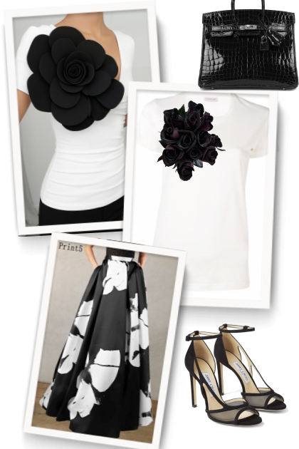Black and white flowers