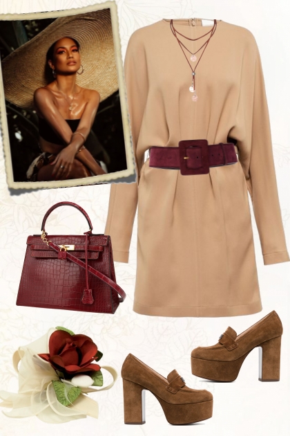 Elegant outfit in brown