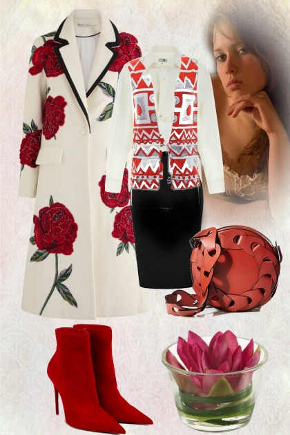 Coat with flower print