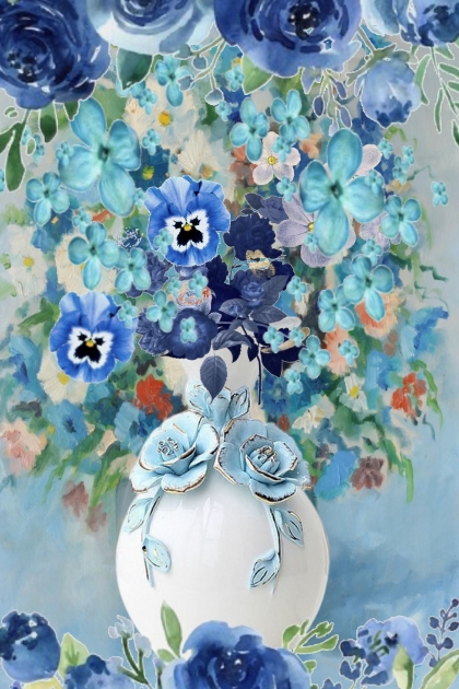 Flowers in blue 2