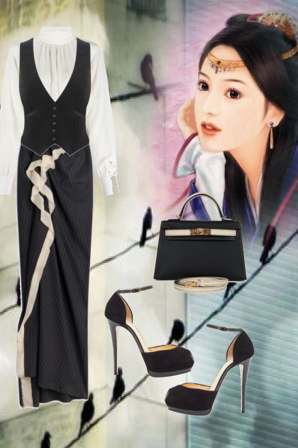Chic black and white outfit