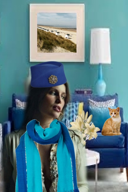 Blue scarf and hat