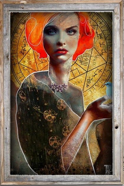 Lady with a blue bird 2