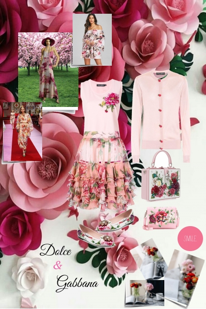 Pink Vintage Floral- Combinazione di moda