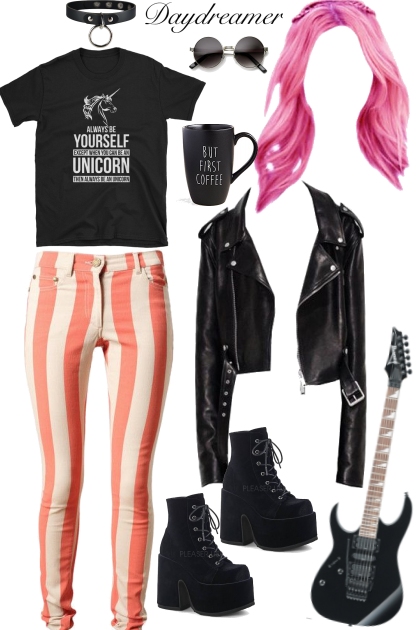 Joan Queens rock grunge black&pink- Combinazione di moda