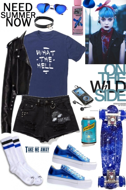 summer black&blue mood by JoahnQueens- Combinazione di moda