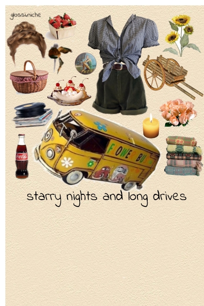 starry nights and long drives- Combinaciónde moda