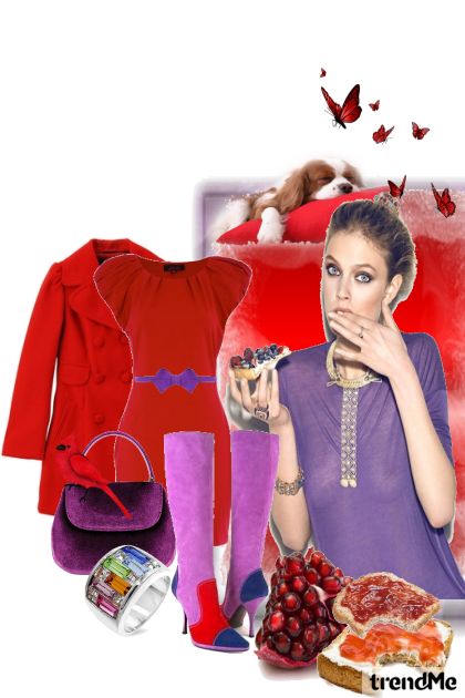Purple red!- combinação de moda