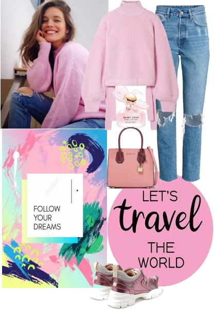 Casual pink look- Fashion set