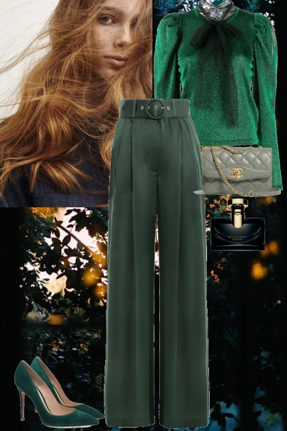 Elegant Green Look- Модное сочетание